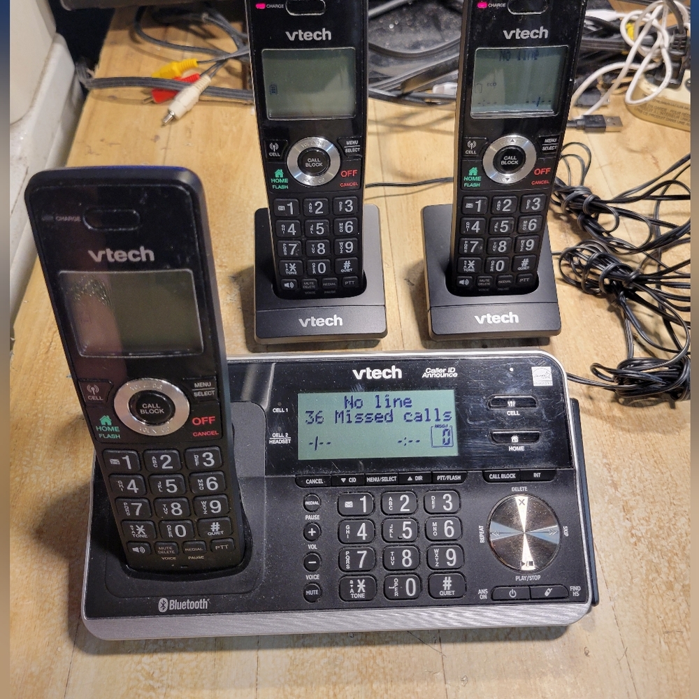 VTech 3-Handset Extended Range Cordless Phone with Bluetooth Connect to Cell,